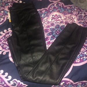 Split hem leather pants!!